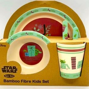 NEW Mandalorian Disney Star Wars 5pc Bamboo Kids Fibre Set | NOT MADE OF GLASS